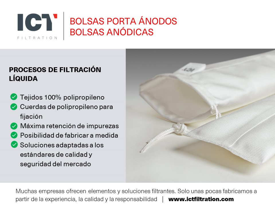 Bolsas porta ánodos, bolsas anódicas | ICT FILTRATION